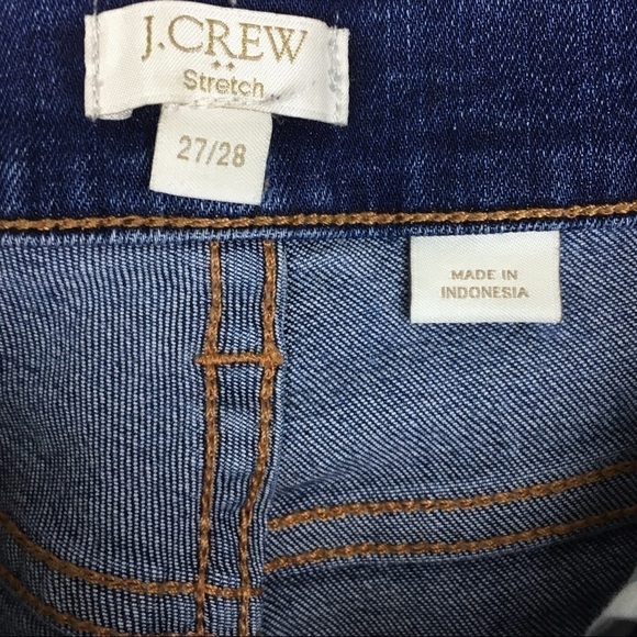 J CREW Factory Jeans Skinny Stretch Mid Rise Medium Wash Denim Slim Size 27/28 - Picture 6 of 13
